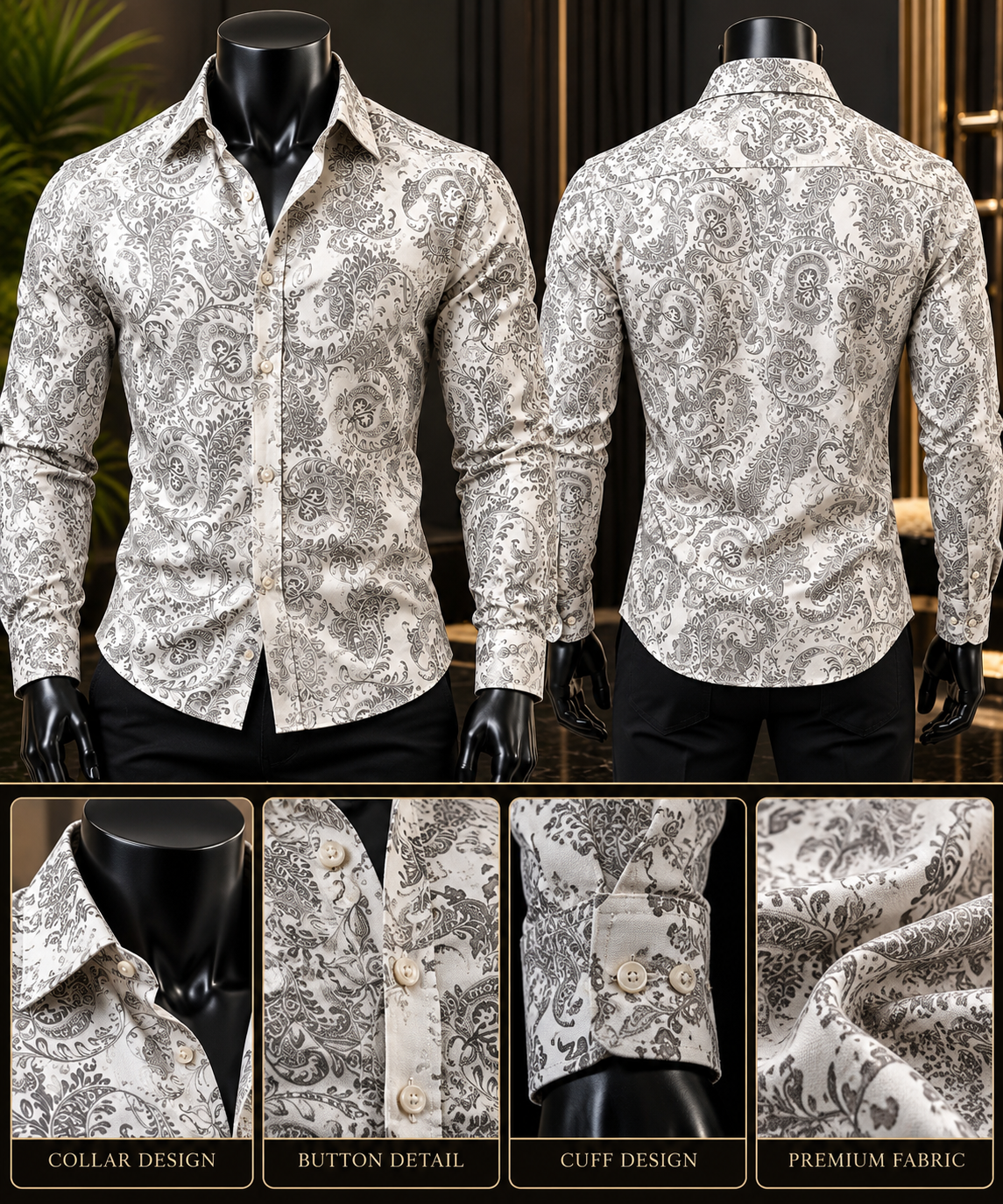 White Luxe Paisley Shirt 🌫️