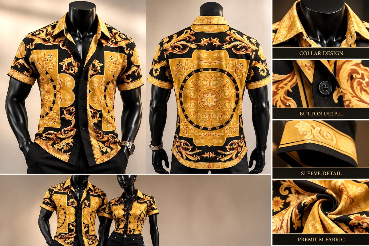 Royal Gold Baroque Shirt 👑🖤✨