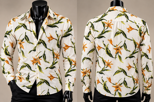 Tropical Bloom Linen Shirt ✅✨