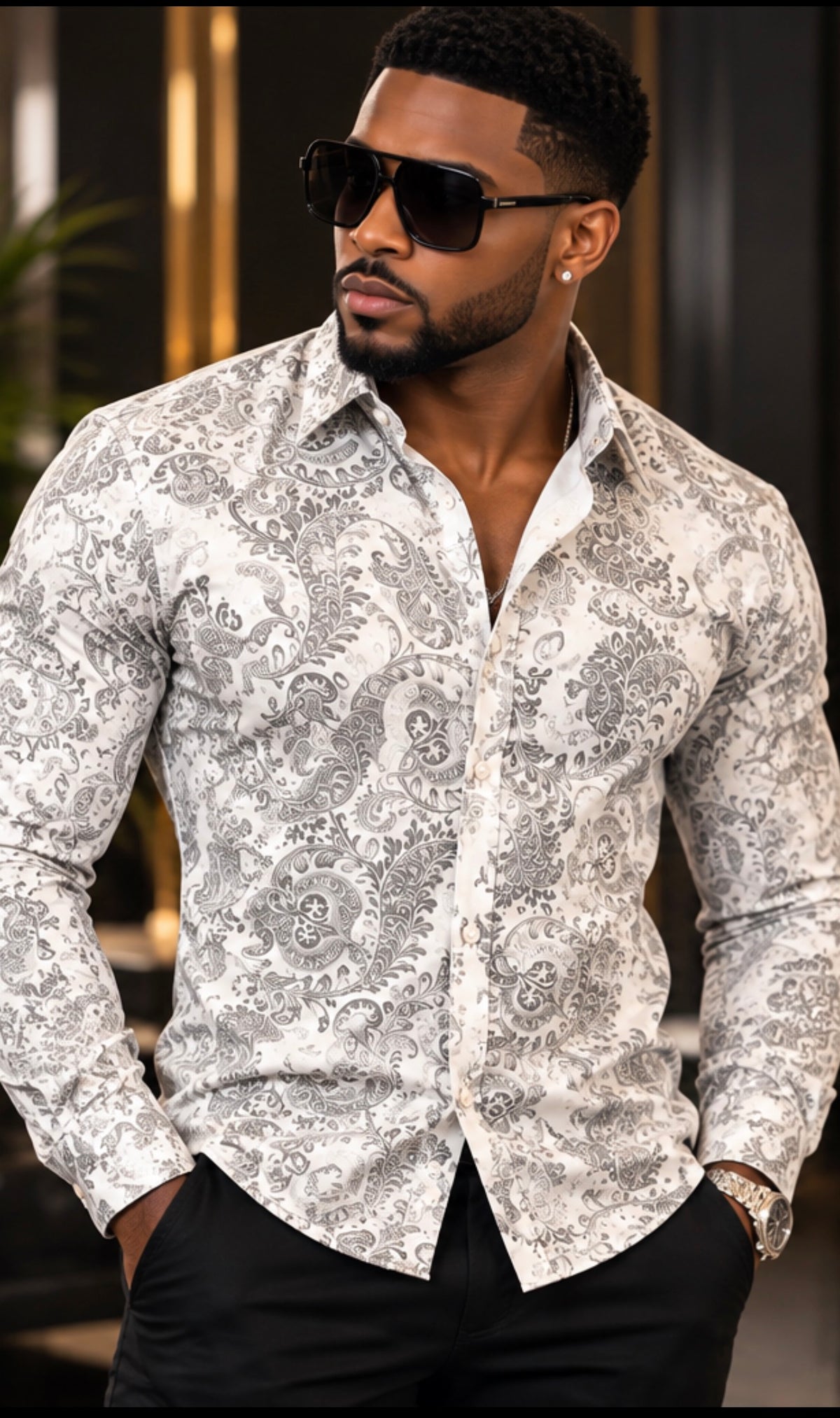 White Luxe Paisley Shirt 🌫️