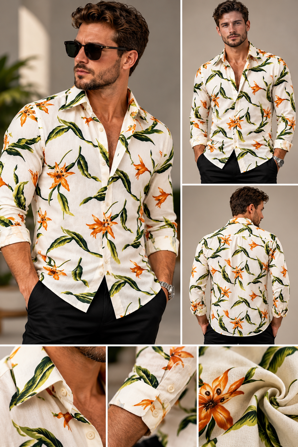 Tropical Bloom Linen Shirt ✅✨